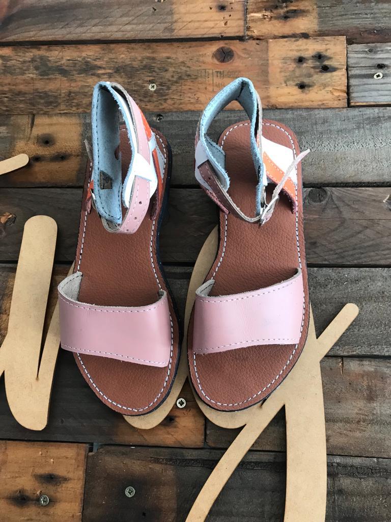 Pink and blue outlet sandals